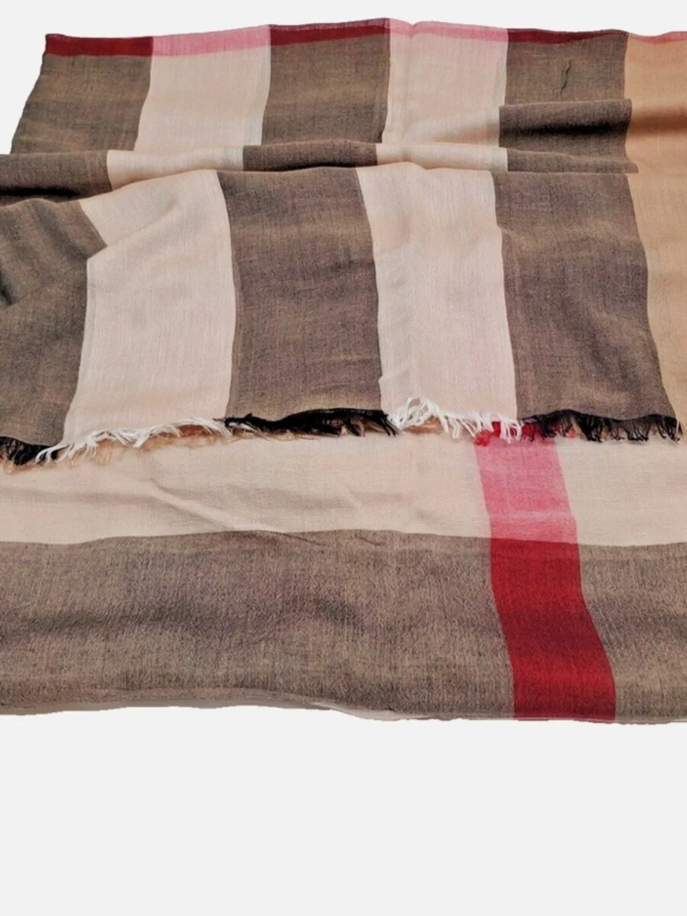 Burberry Plaid Cashmere & Silk Scarf  200 x 90cm